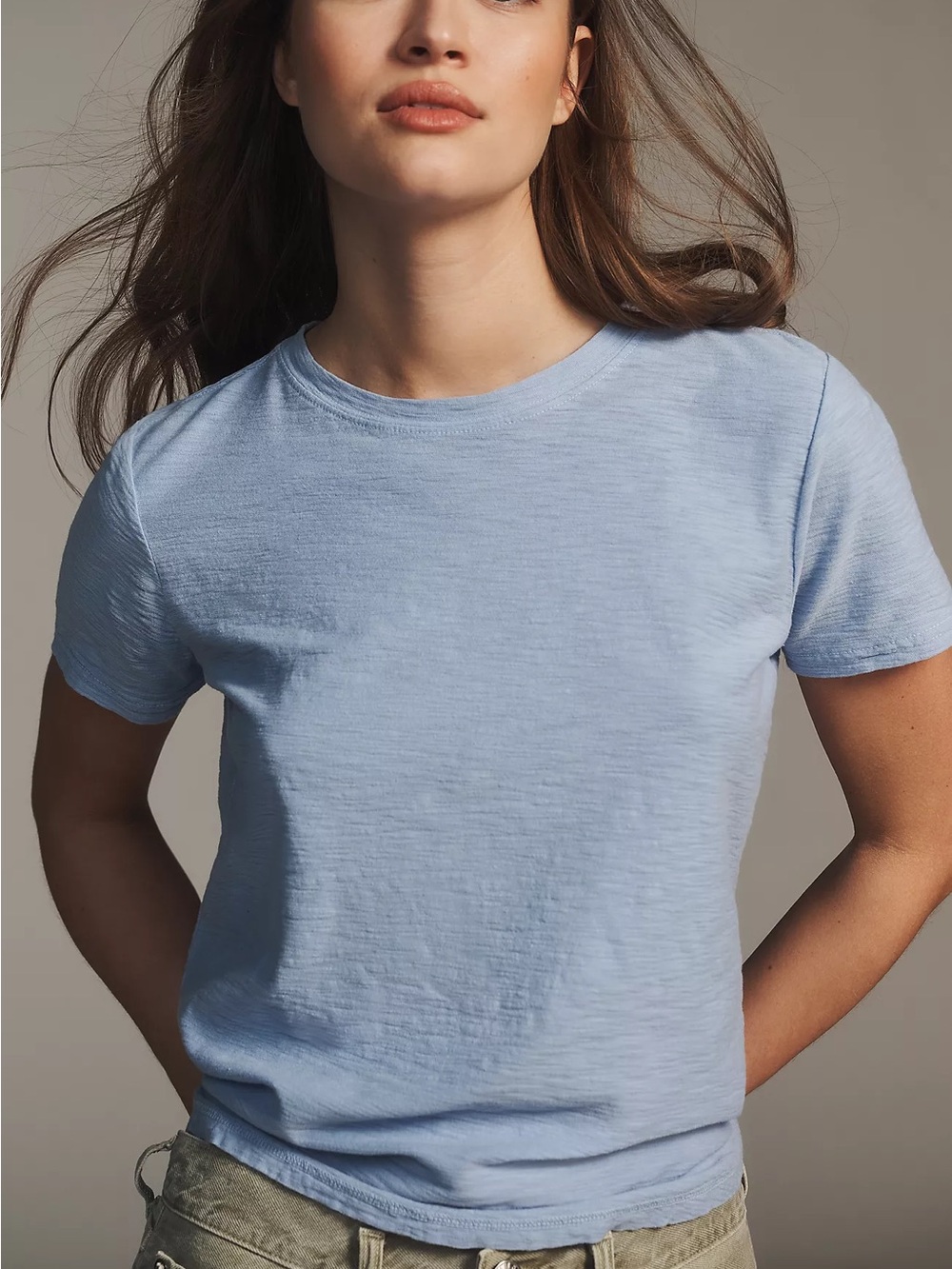Pilcro Bennie Cotton Slim Crew Neck Tee